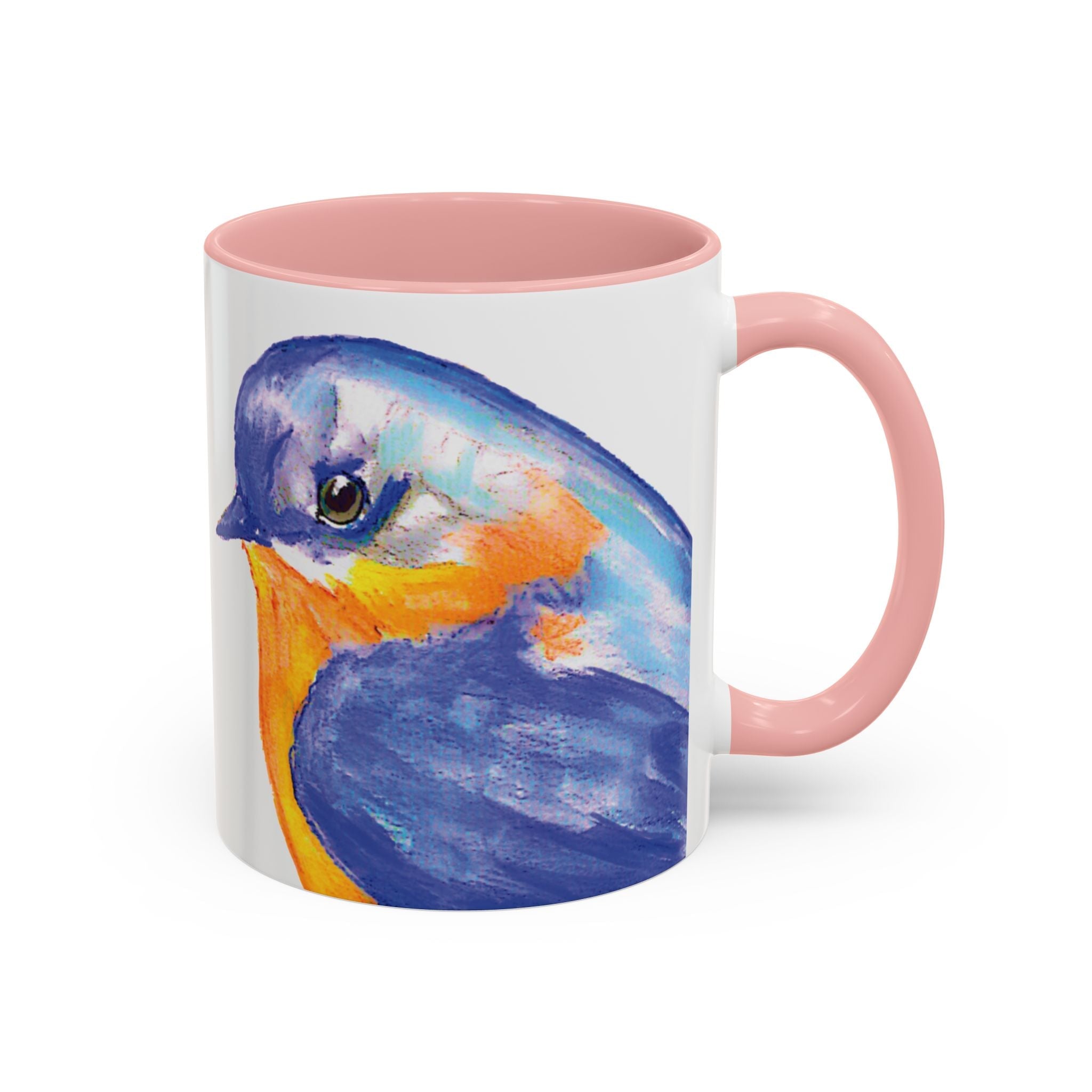 Watercolor Bluebird Two Tone Ceramic Coffee Mugs - Blue Cava