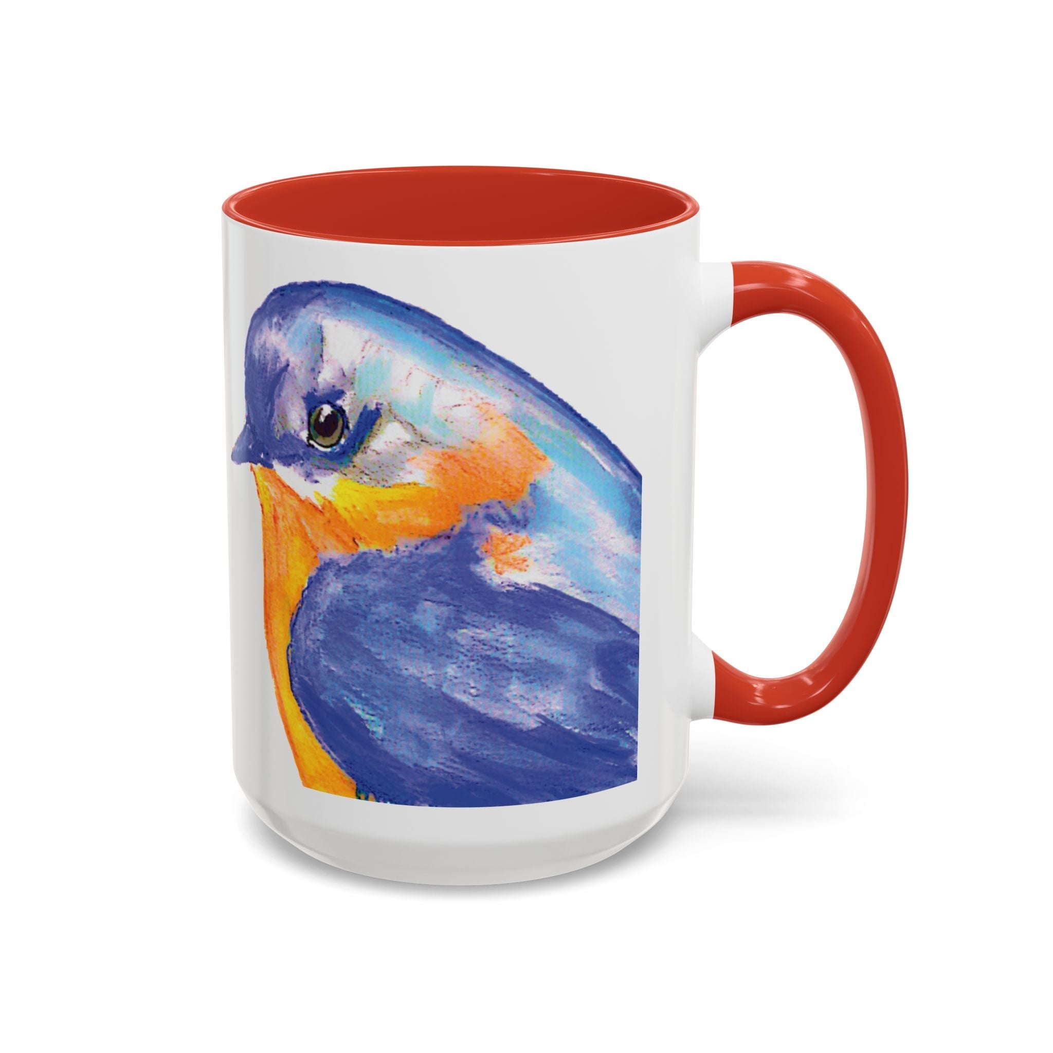 Watercolor Bluebird Two Tone Ceramic Coffee Mugs - Blue Cava