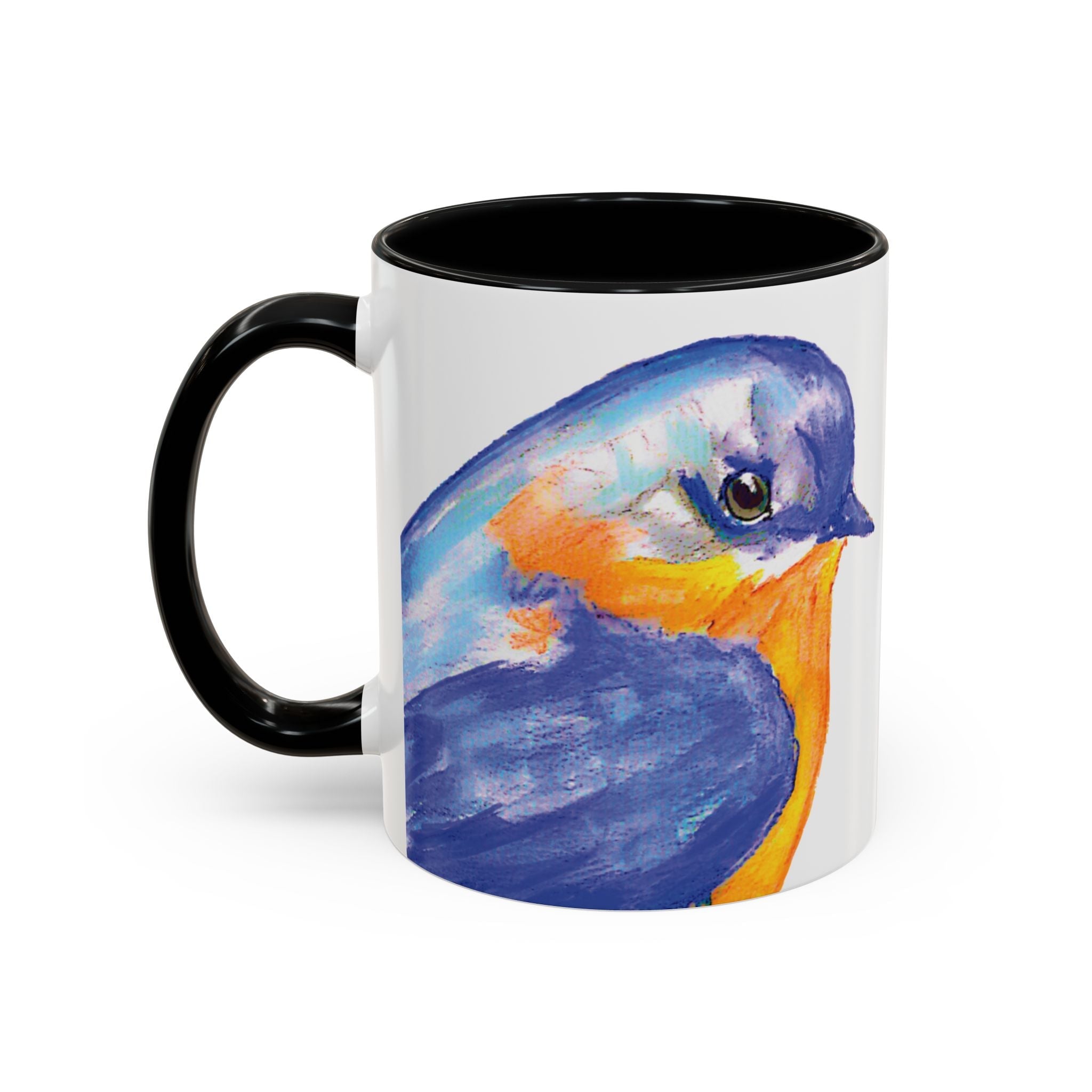 Watercolor Bluebird Two Tone Ceramic Coffee Mugs - Blue Cava
