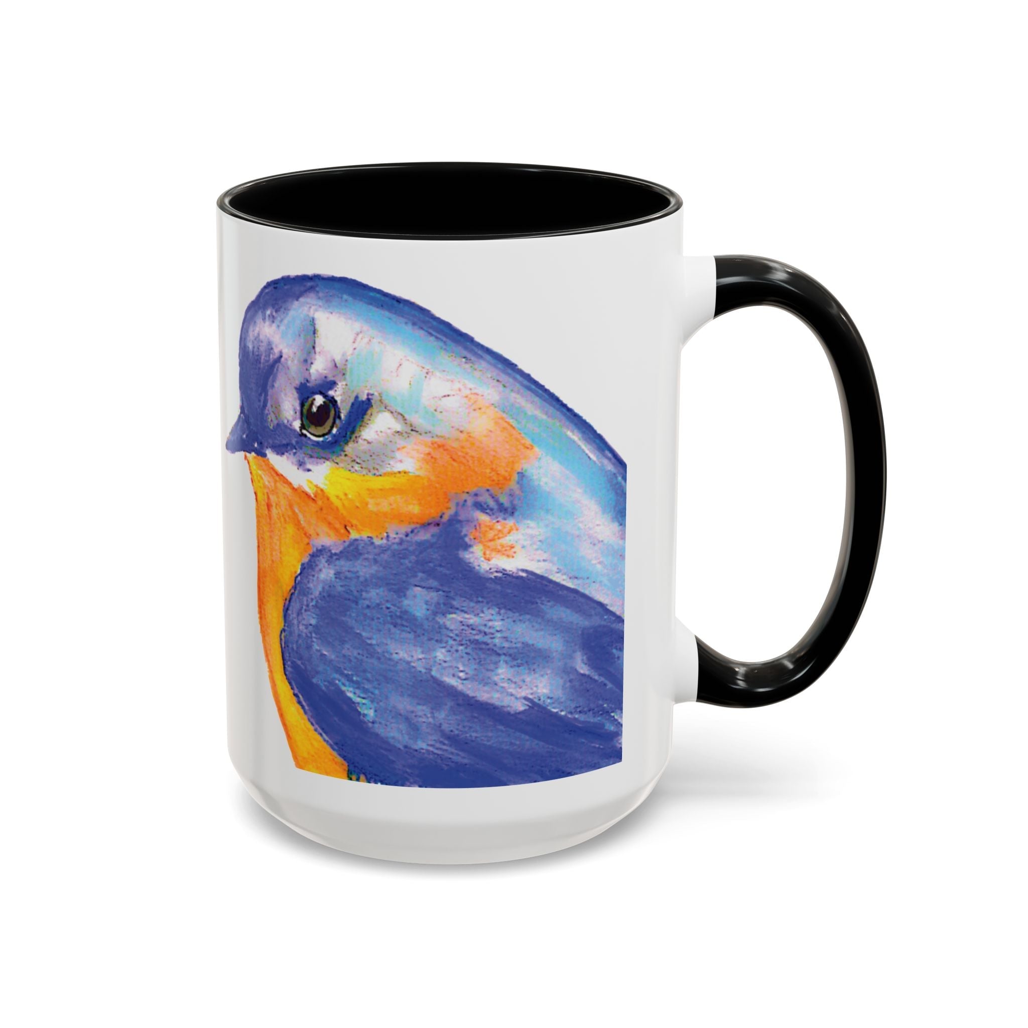 Watercolor Bluebird Two Tone Ceramic Coffee Mugs - Blue Cava
