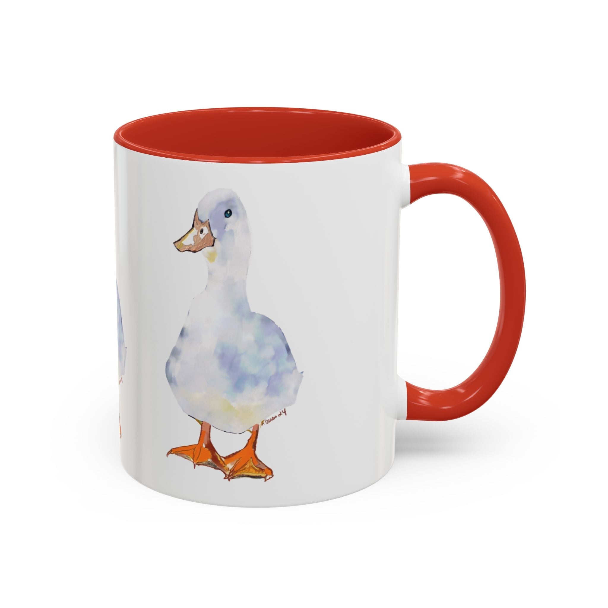 Watercolor Duck Two Tone Ceramic Coffee Mugs - Blue Cava