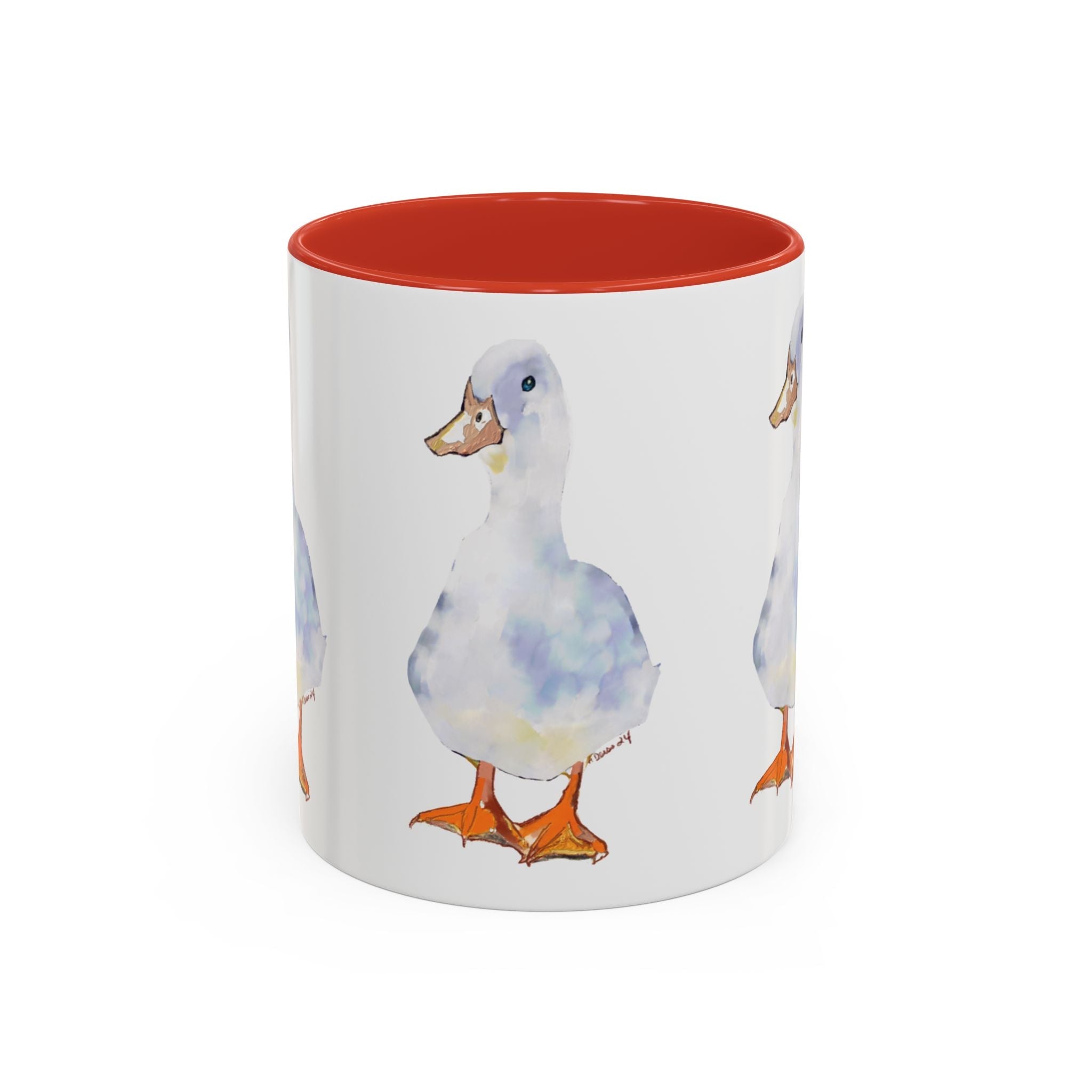 Watercolor Duck Two Tone Ceramic Coffee Mugs - Blue Cava