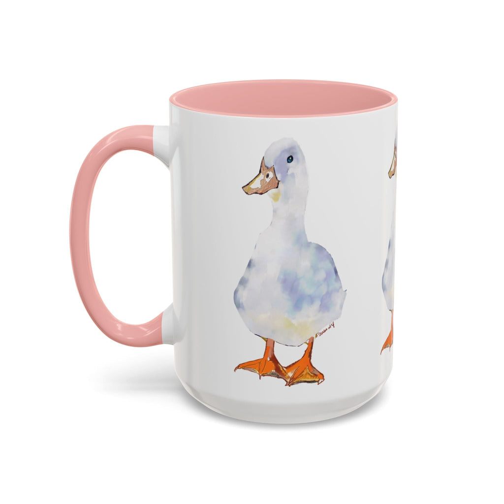 Watercolor Duck Two Tone Ceramic Coffee Mugs - Blue Cava