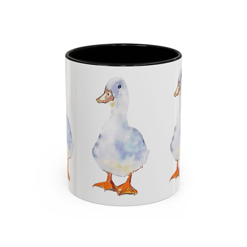 Watercolor Duck Two Tone Ceramic Coffee Mugs - Blue Cava