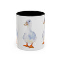 Watercolor Duck Two Tone Ceramic Coffee Mugs - Blue Cava