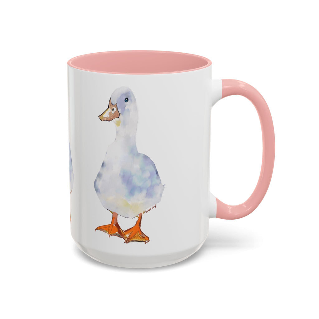Watercolor Duck Two Tone Ceramic Coffee Mugs - Blue Cava