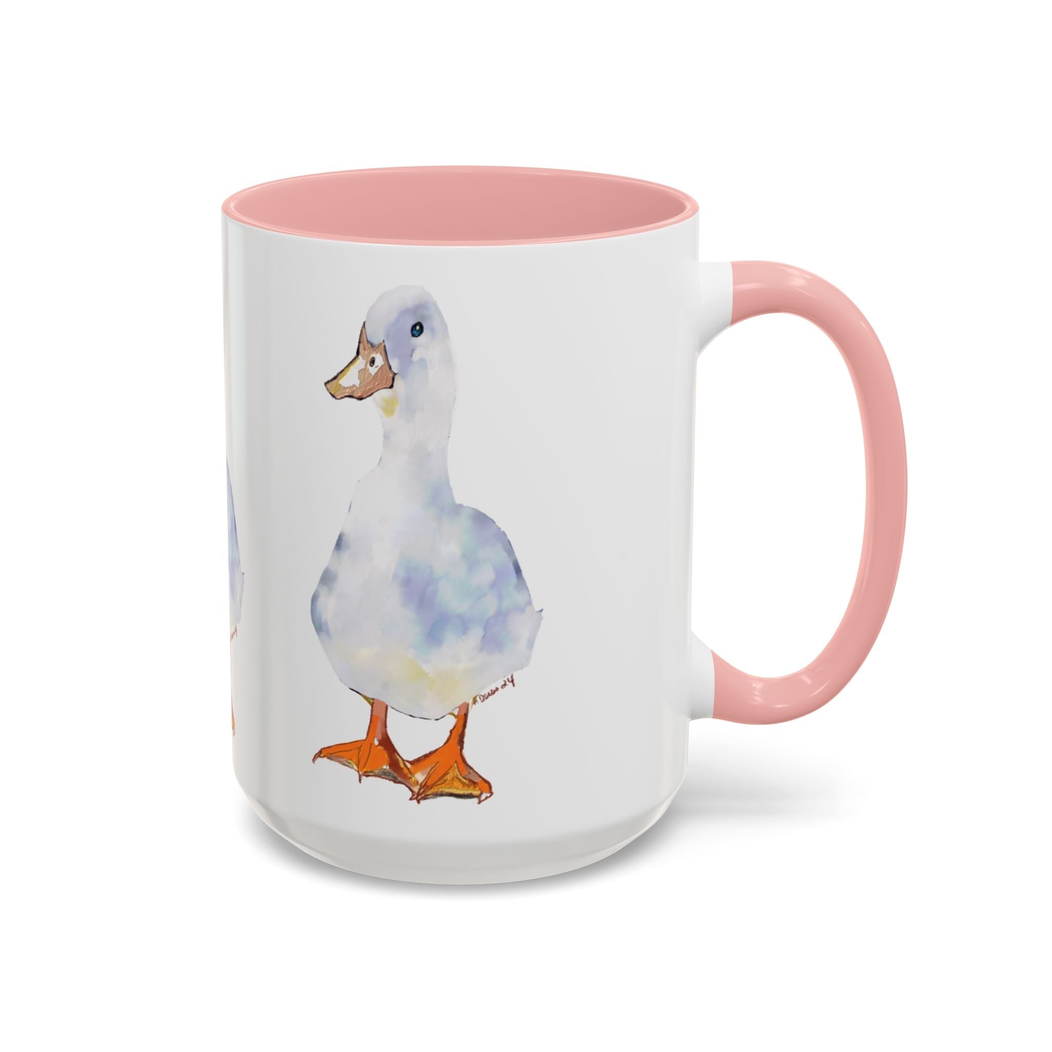 Watercolor Duck Two Tone Ceramic Coffee Mugs - Blue Cava