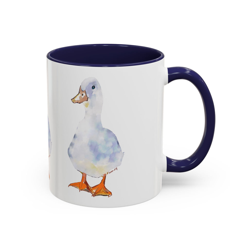 Watercolor Duck Two Tone Ceramic Coffee Mugs - Blue Cava