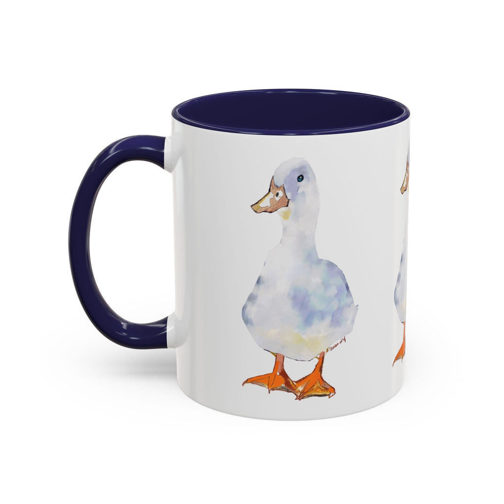 Watercolor Duck Two Tone Ceramic Coffee Mugs - Blue Cava