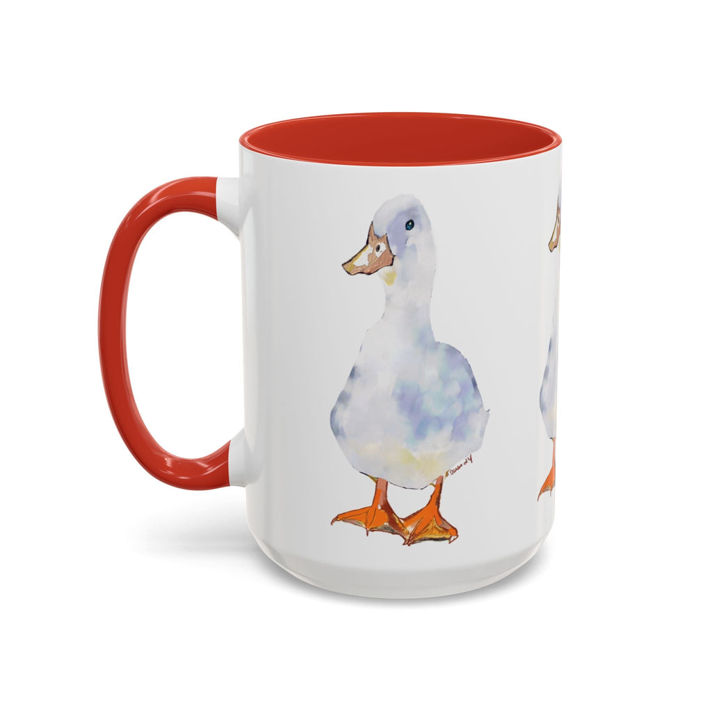 Watercolor Duck Two Tone Ceramic Coffee Mugs - Blue Cava