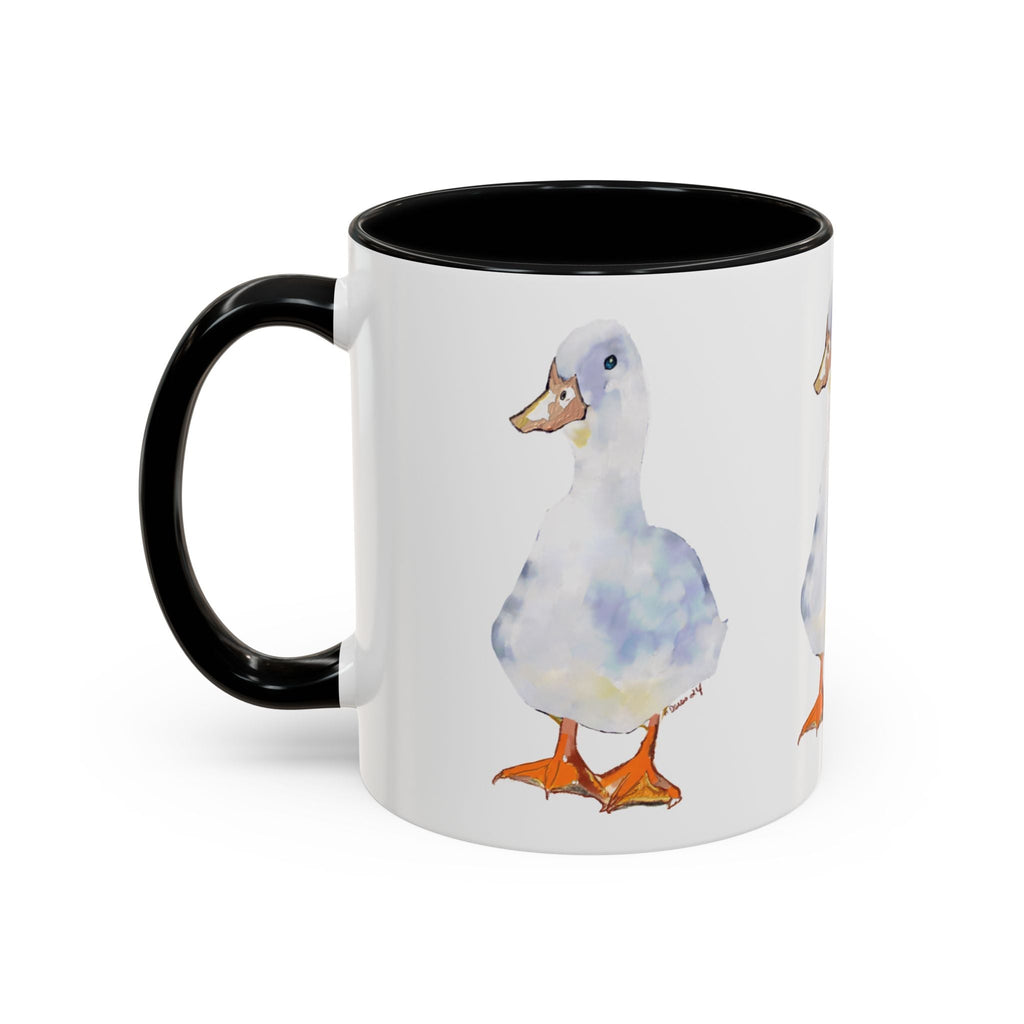 Watercolor Duck Two Tone Ceramic Coffee Mugs - Blue Cava