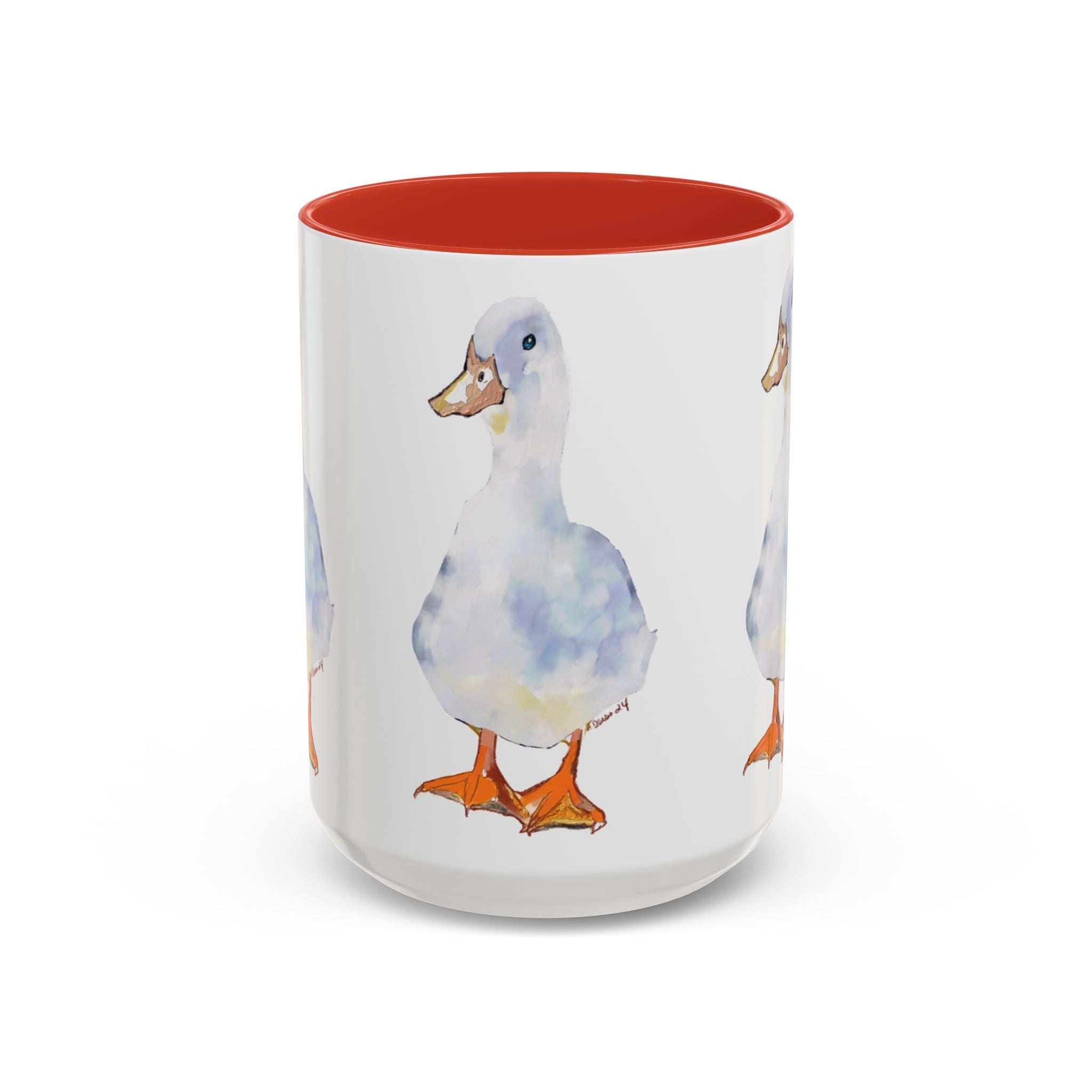 Watercolor Duck Two Tone Ceramic Coffee Mugs - Blue Cava