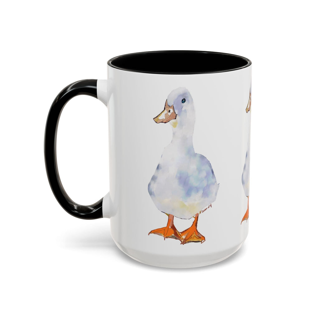 Watercolor Duck Two Tone Ceramic Coffee Mugs - Blue Cava