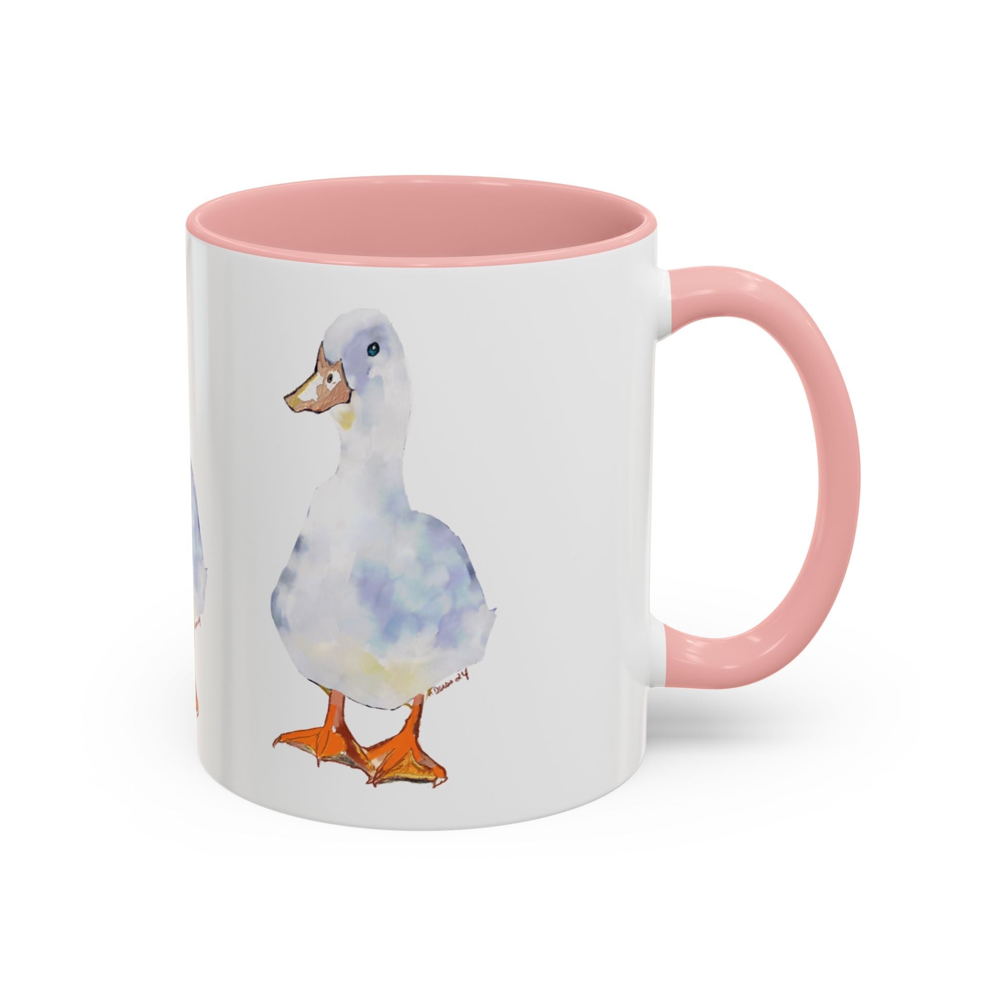 Watercolor Duck Two Tone Ceramic Coffee Mugs - Blue Cava