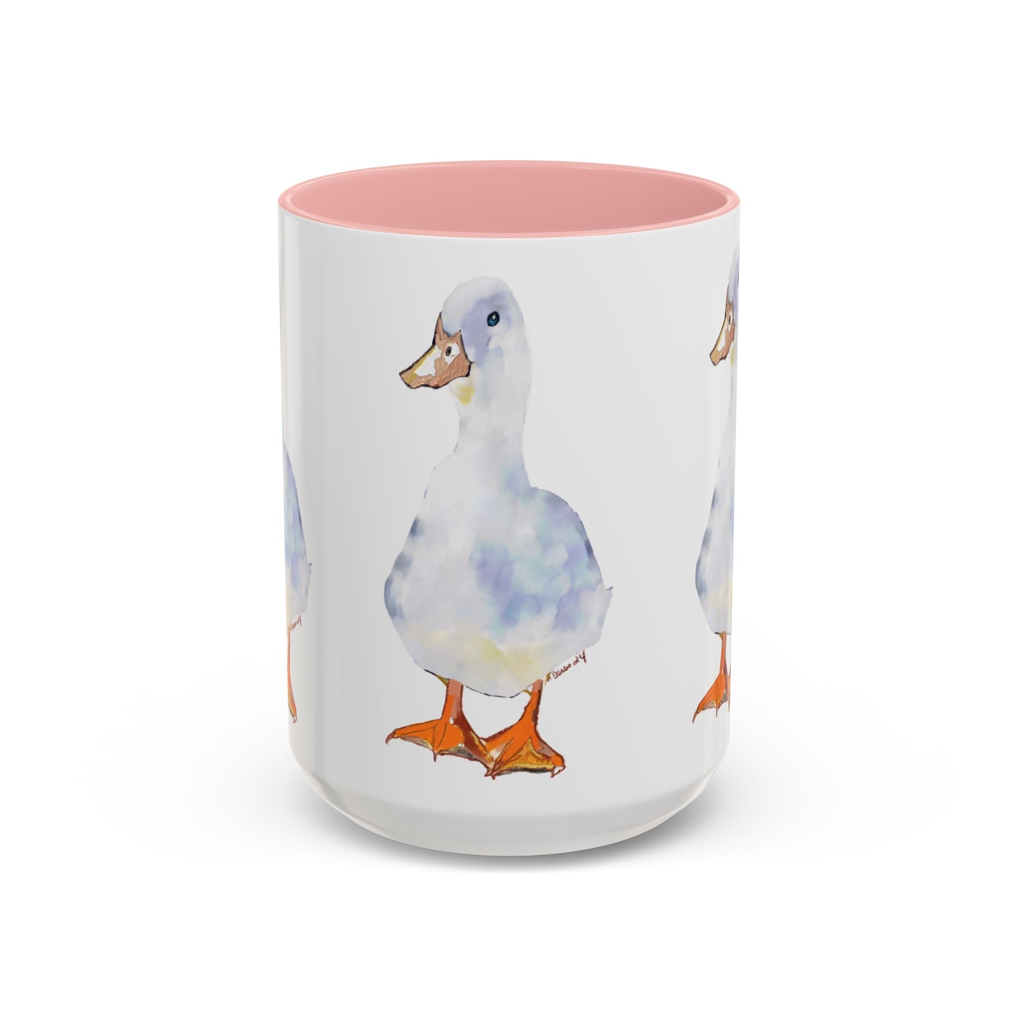 Watercolor Duck Two Tone Ceramic Coffee Mugs - Blue Cava