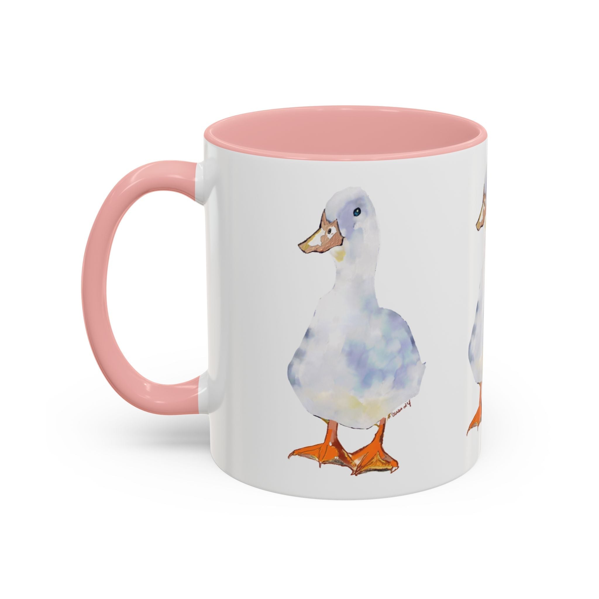 Watercolor Duck Two Tone Ceramic Coffee Mugs - Blue Cava