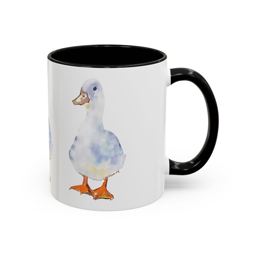 Watercolor Duck Two Tone Ceramic Coffee Mugs - Blue Cava