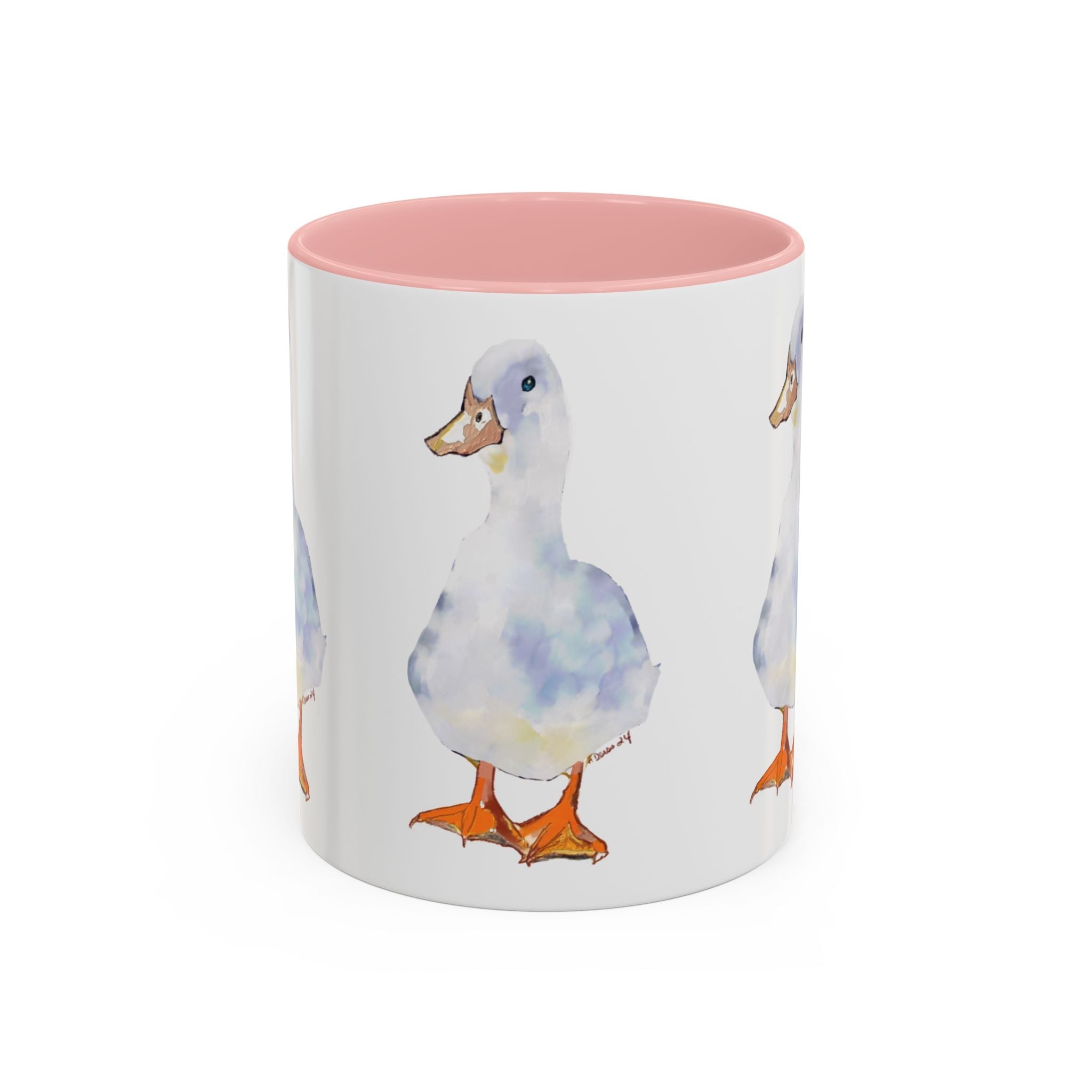 Watercolor Duck Two Tone Ceramic Coffee Mugs - Blue Cava