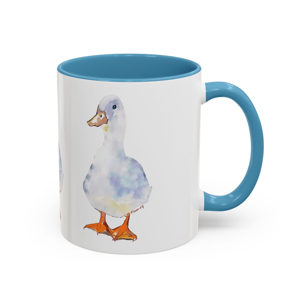 Watercolor Duck Two Tone Ceramic Coffee Mugs - Blue Cava