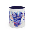 Watercolor Fish Two Tone Ceramic Coffee Mugs - Blue Cava