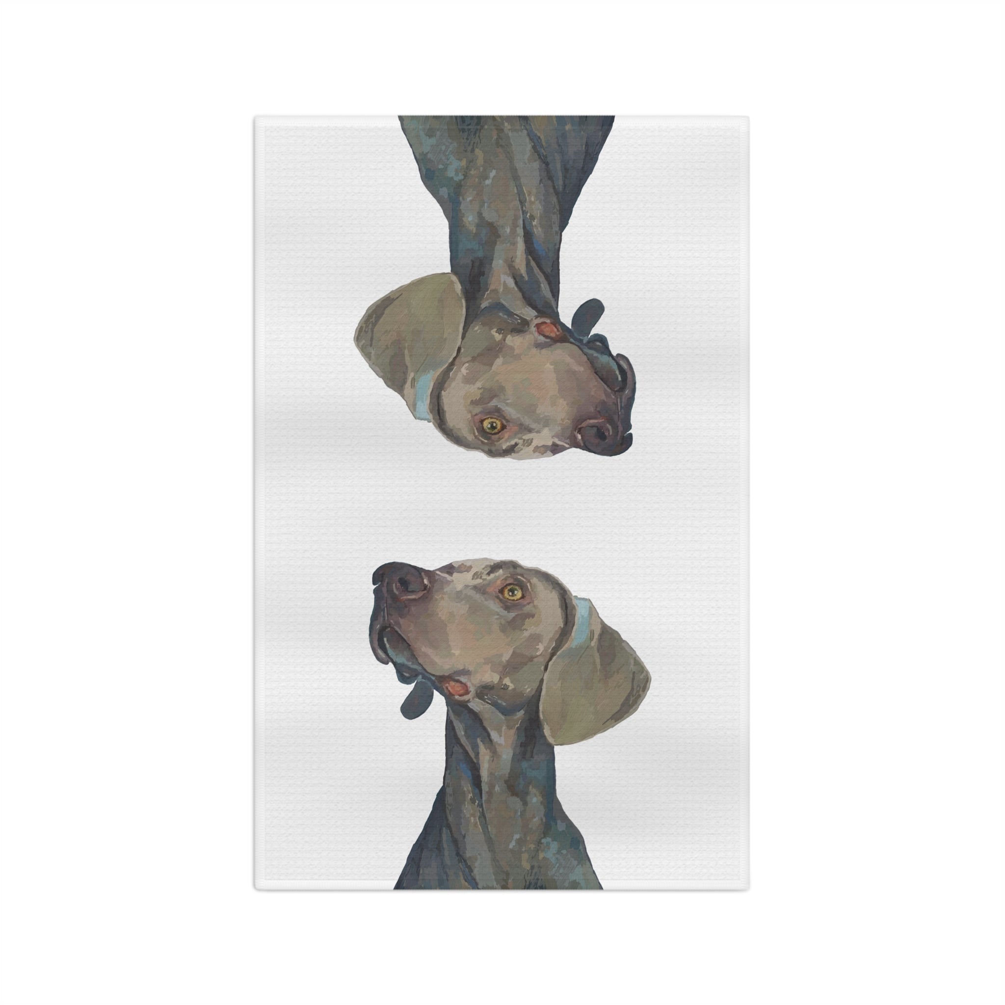Weimaraner “Annie” Microfiber Waffle Kitchen Towel - Blue Cava