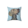 Weimaraner “Annie” Spun Polyester Square Pillow - Blue Cava