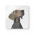 Weimaraner Corkwood Coaster Set - Blue Cava