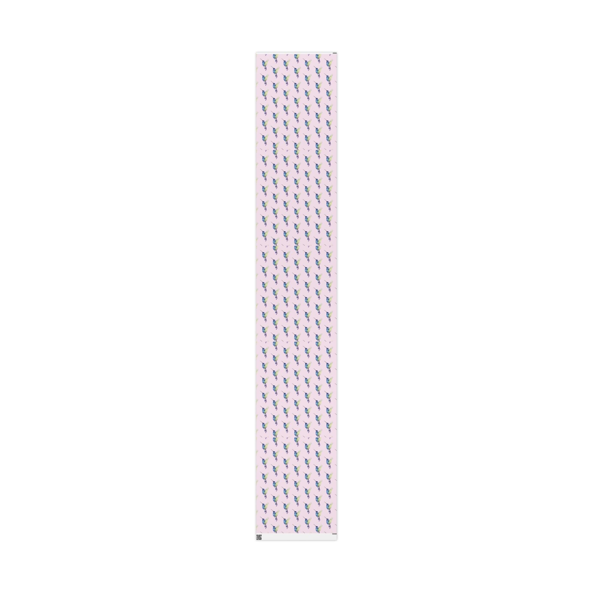 Whimsical Hummingbird Wrapping Paper | Eco-Friendly in matte or glossy available in 30 x 36, 30 x 72 or 30 x 180 - Blue Cava