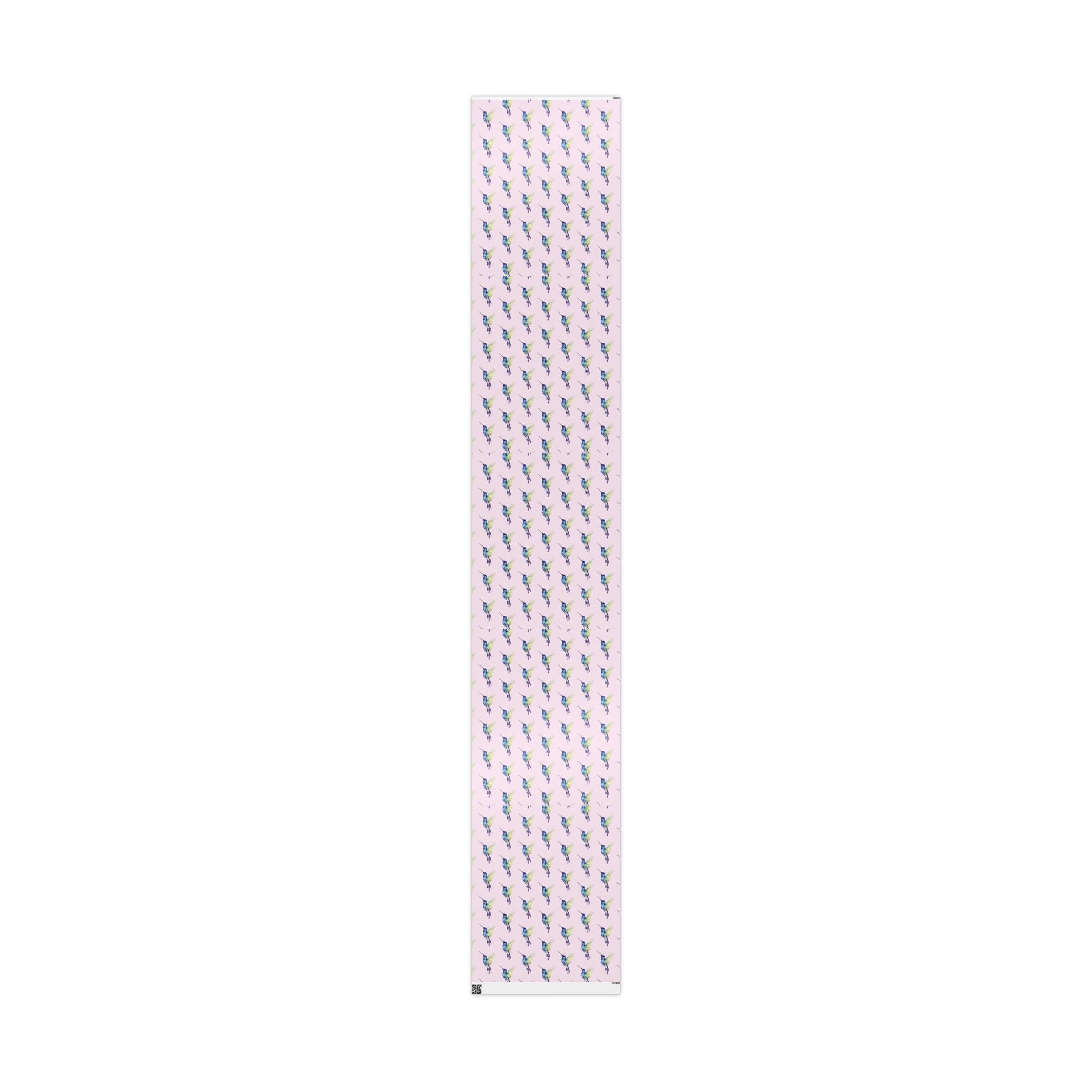 Whimsical Hummingbird Wrapping Paper | Eco-Friendly in matte or glossy available in 30 x 36, 30 x 72 or 30 x 180 - Blue Cava