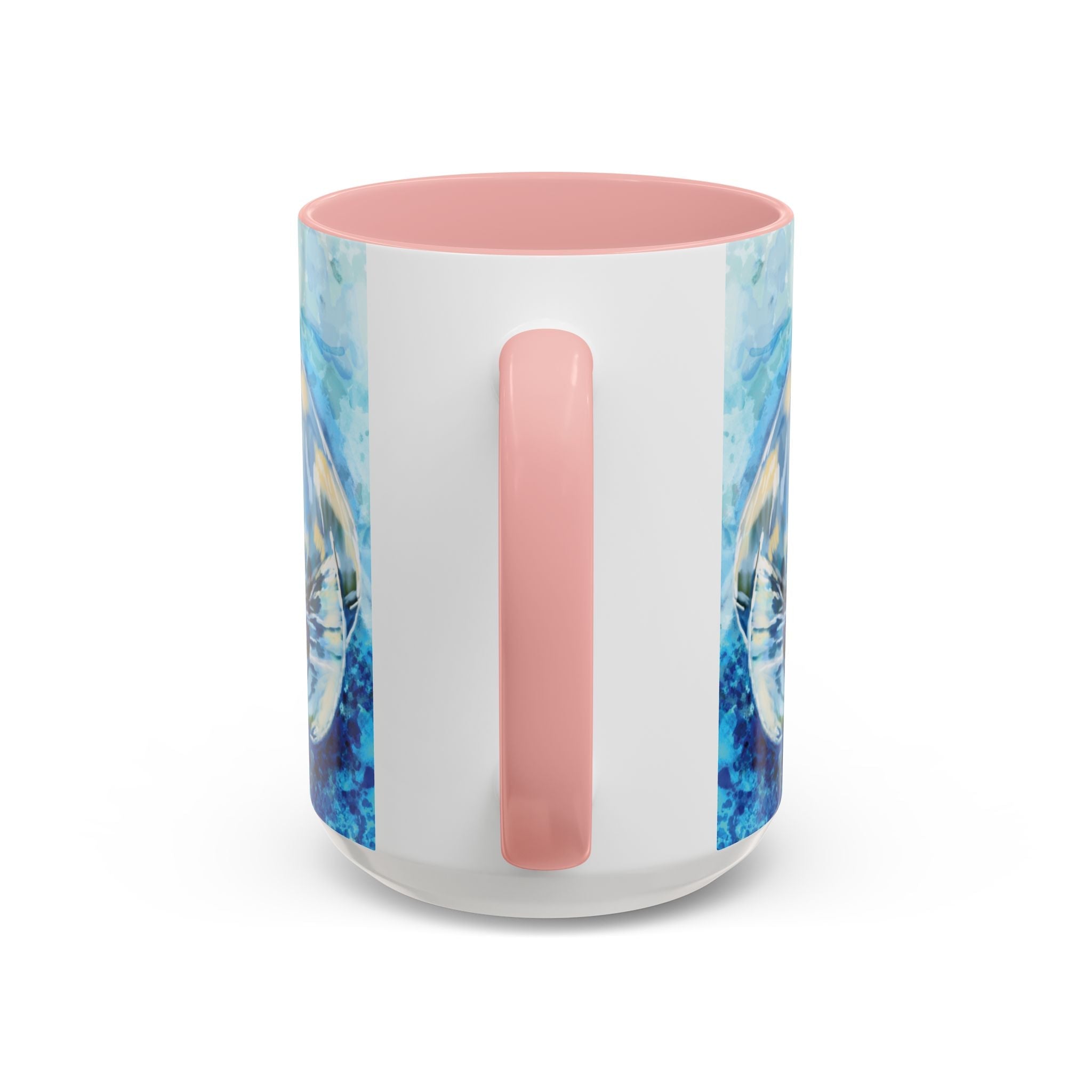 Whimsical Manatee Two Tone Ceramic Coffee Mugs - Blue Cava