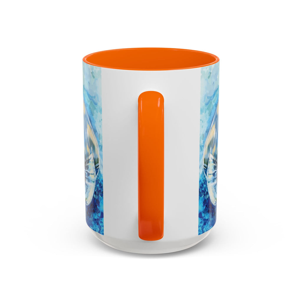 Whimsical Manatee Two Tone Ceramic Coffee Mugs - Blue Cava