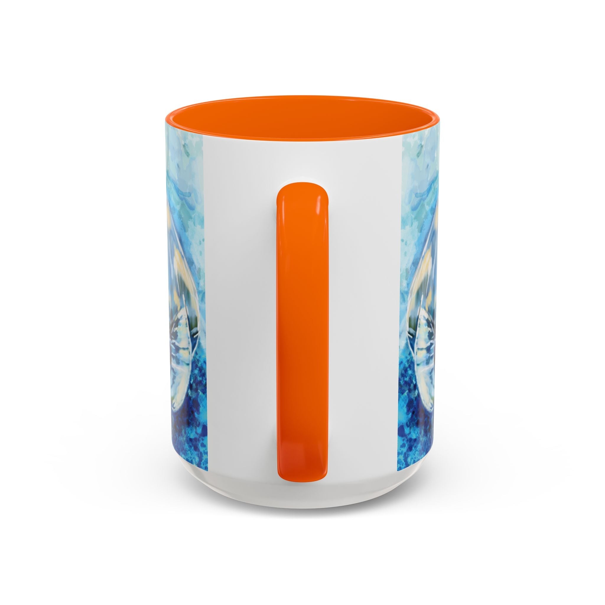 Whimsical Manatee Two Tone Ceramic Coffee Mugs - Blue Cava