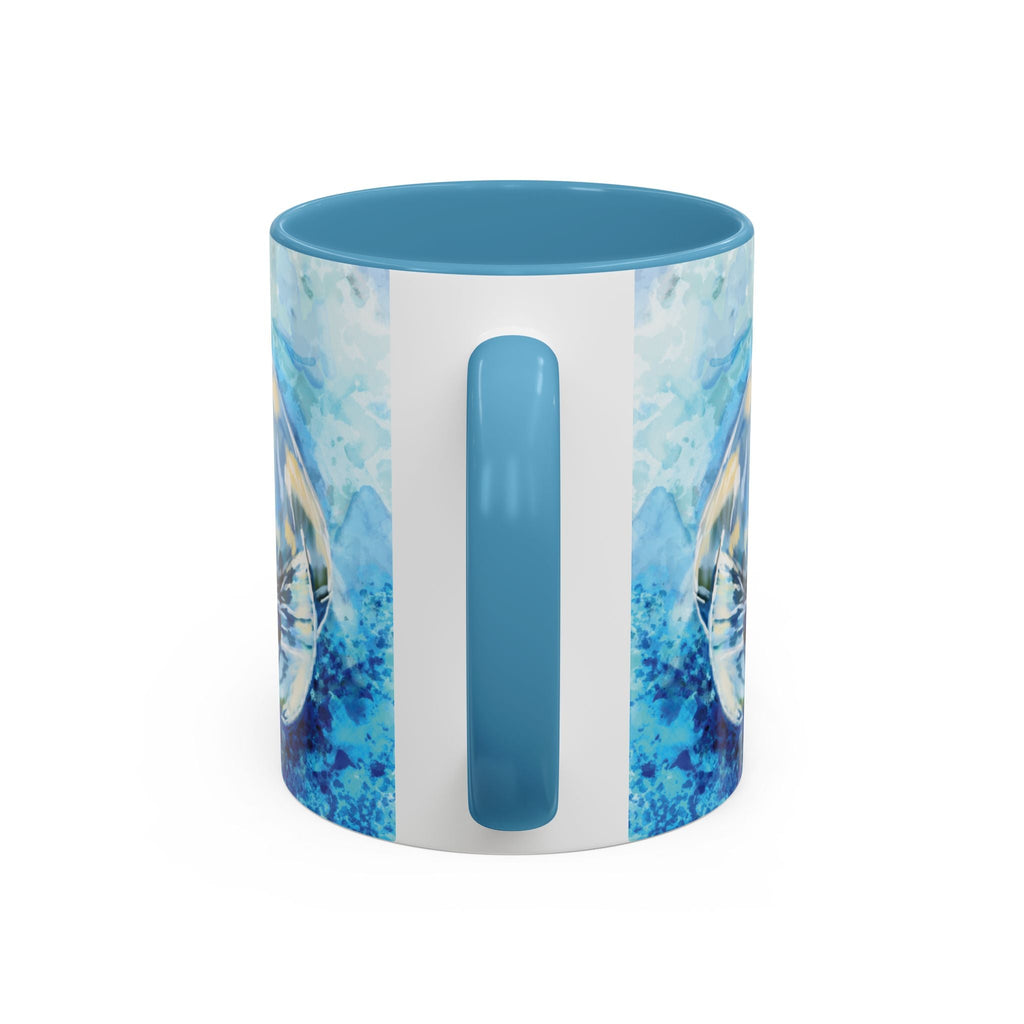 Whimsical Manatee Two Tone Ceramic Coffee Mugs - Blue Cava