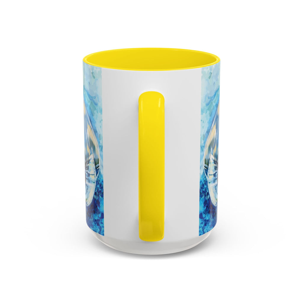 Whimsical Manatee Two Tone Ceramic Coffee Mugs - Blue Cava