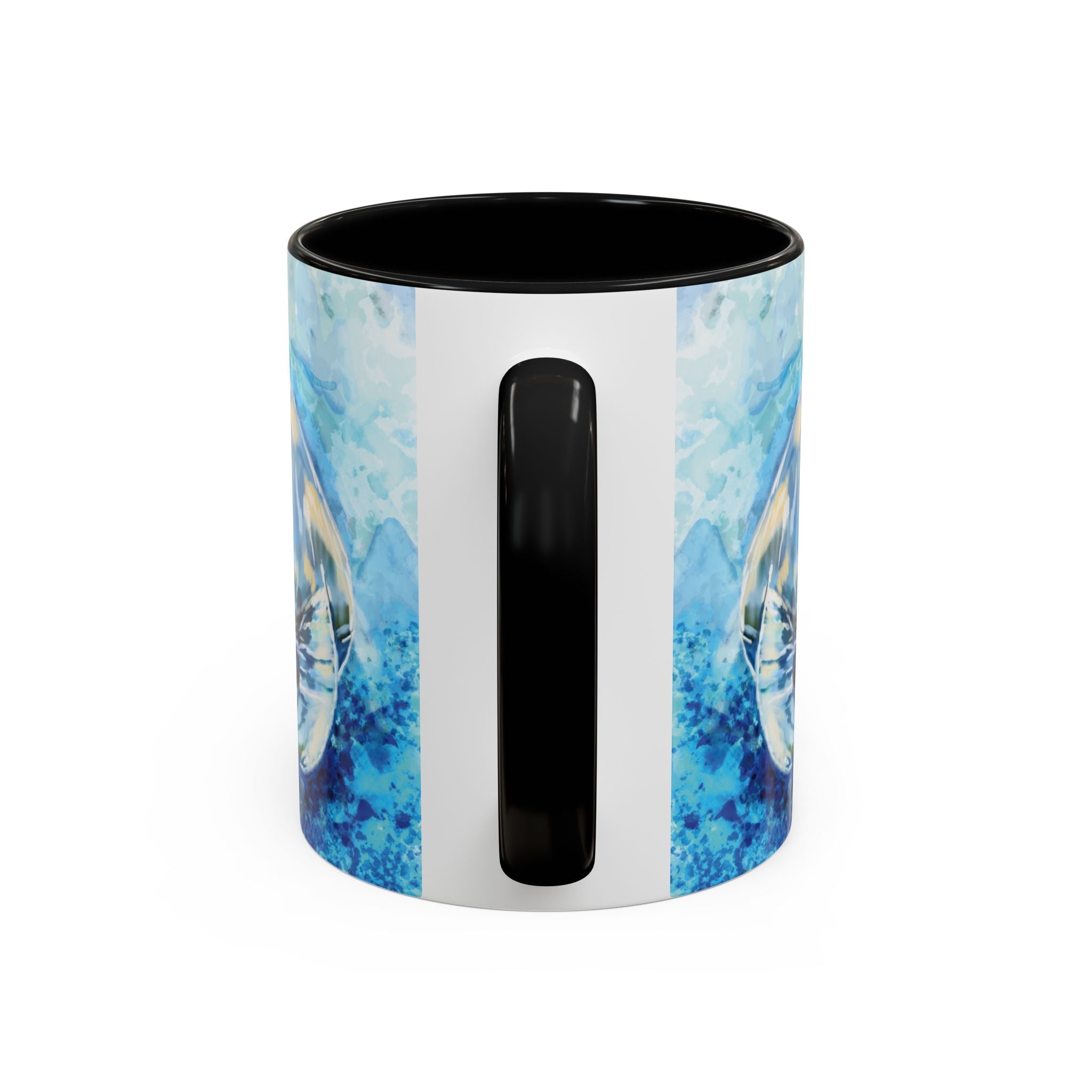 Whimsical Manatee Two Tone Ceramic Coffee Mugs - Blue Cava