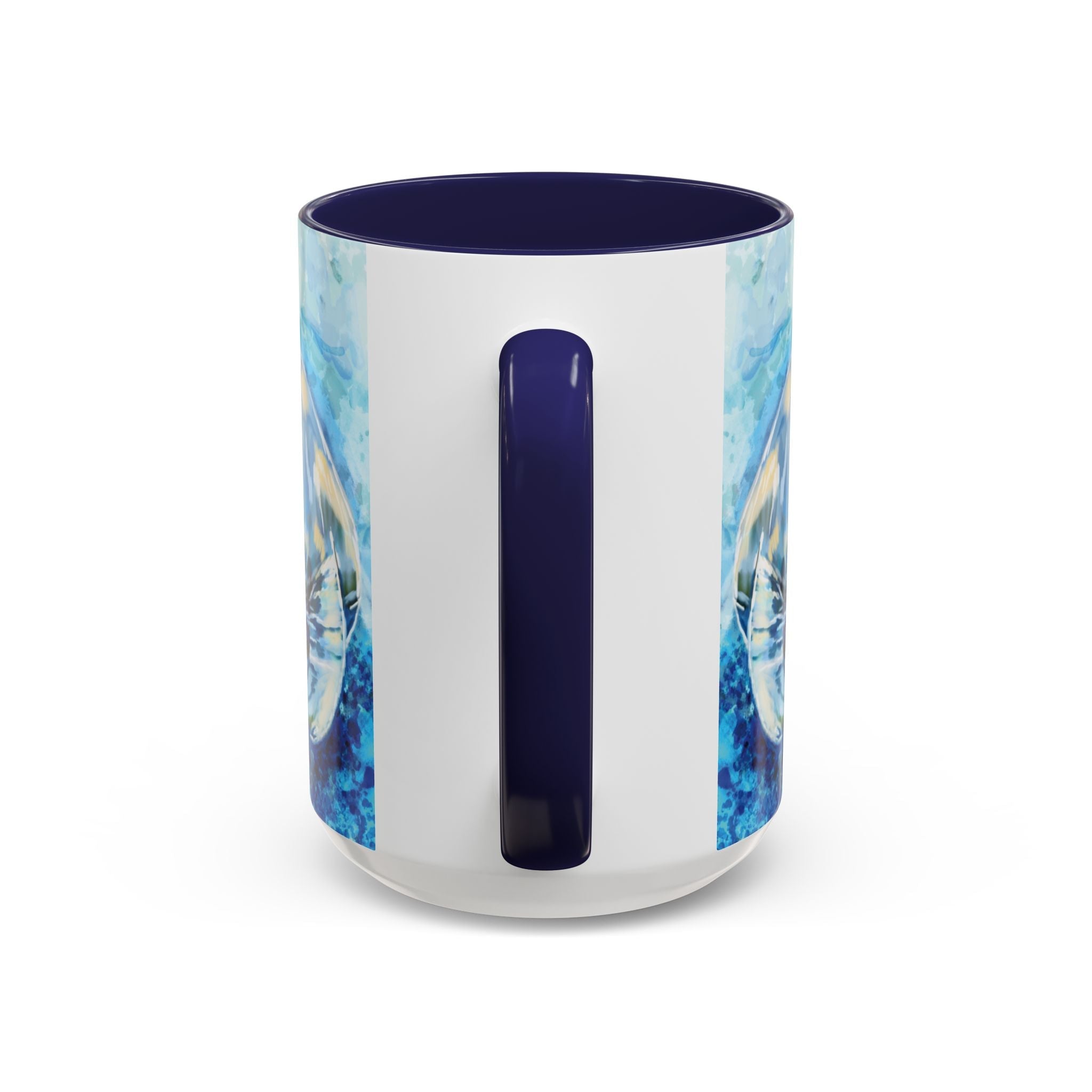 Whimsical Manatee Two Tone Ceramic Coffee Mugs - Blue Cava