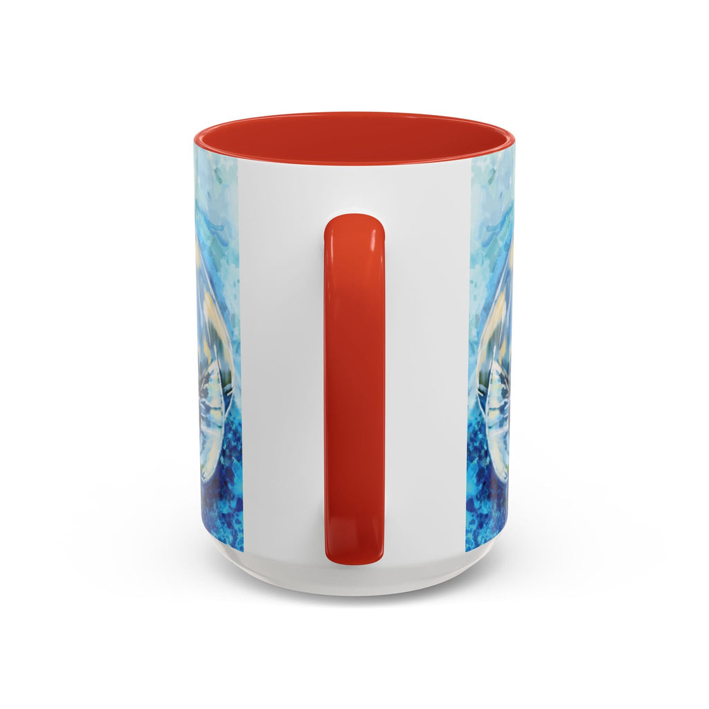 Whimsical Manatee Two Tone Ceramic Coffee Mugs - Blue Cava