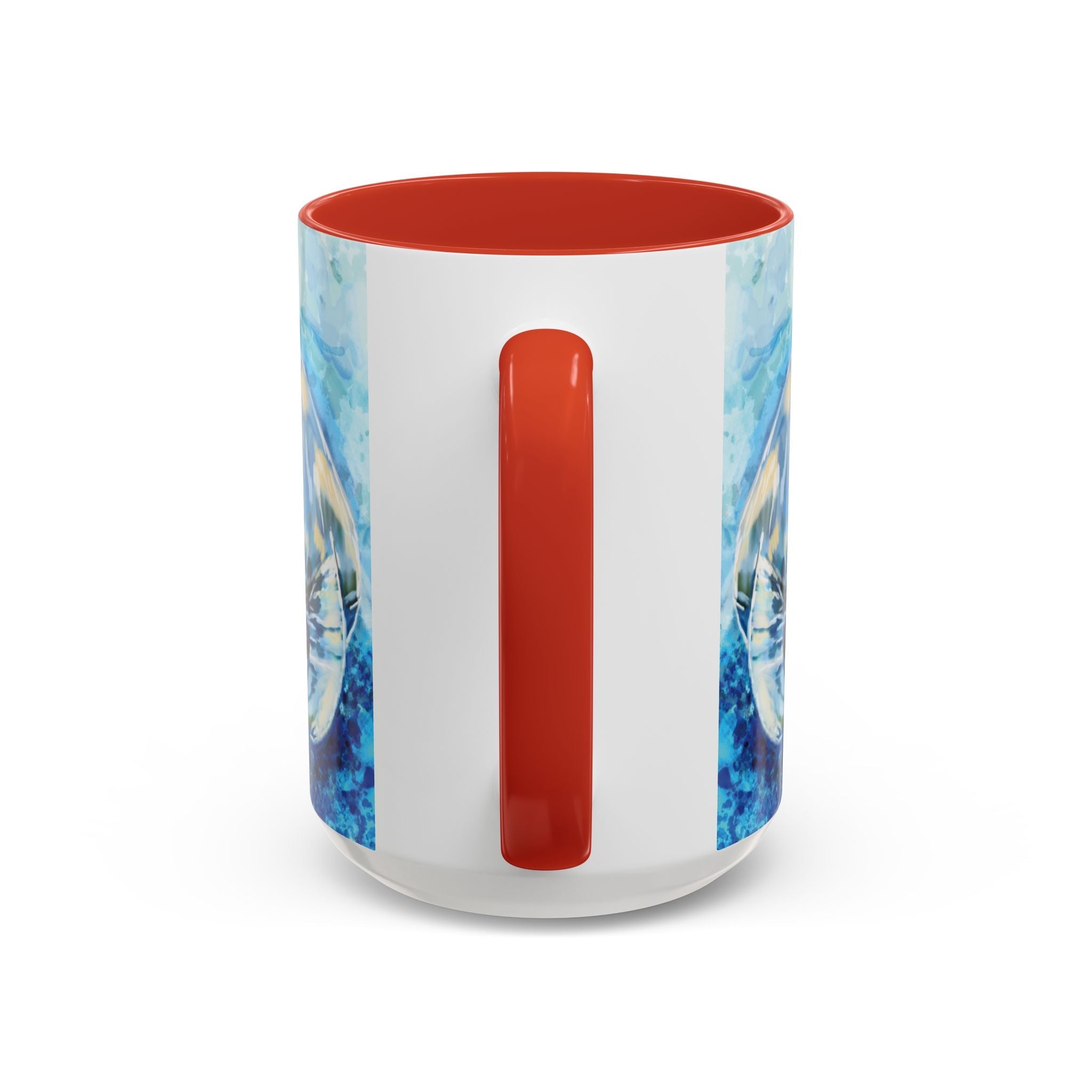 Whimsical Manatee Two Tone Ceramic Coffee Mugs - Blue Cava