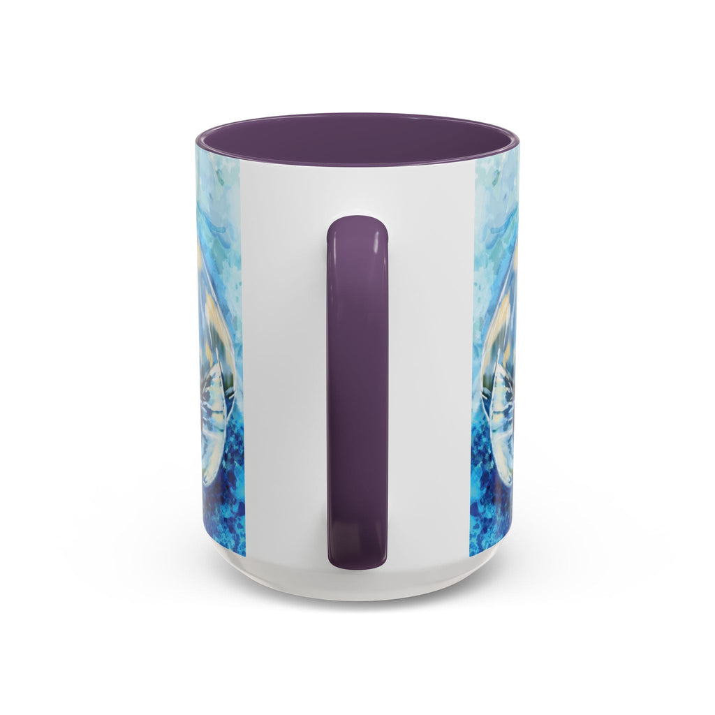 Whimsical Manatee Two Tone Ceramic Coffee Mugs - Blue Cava
