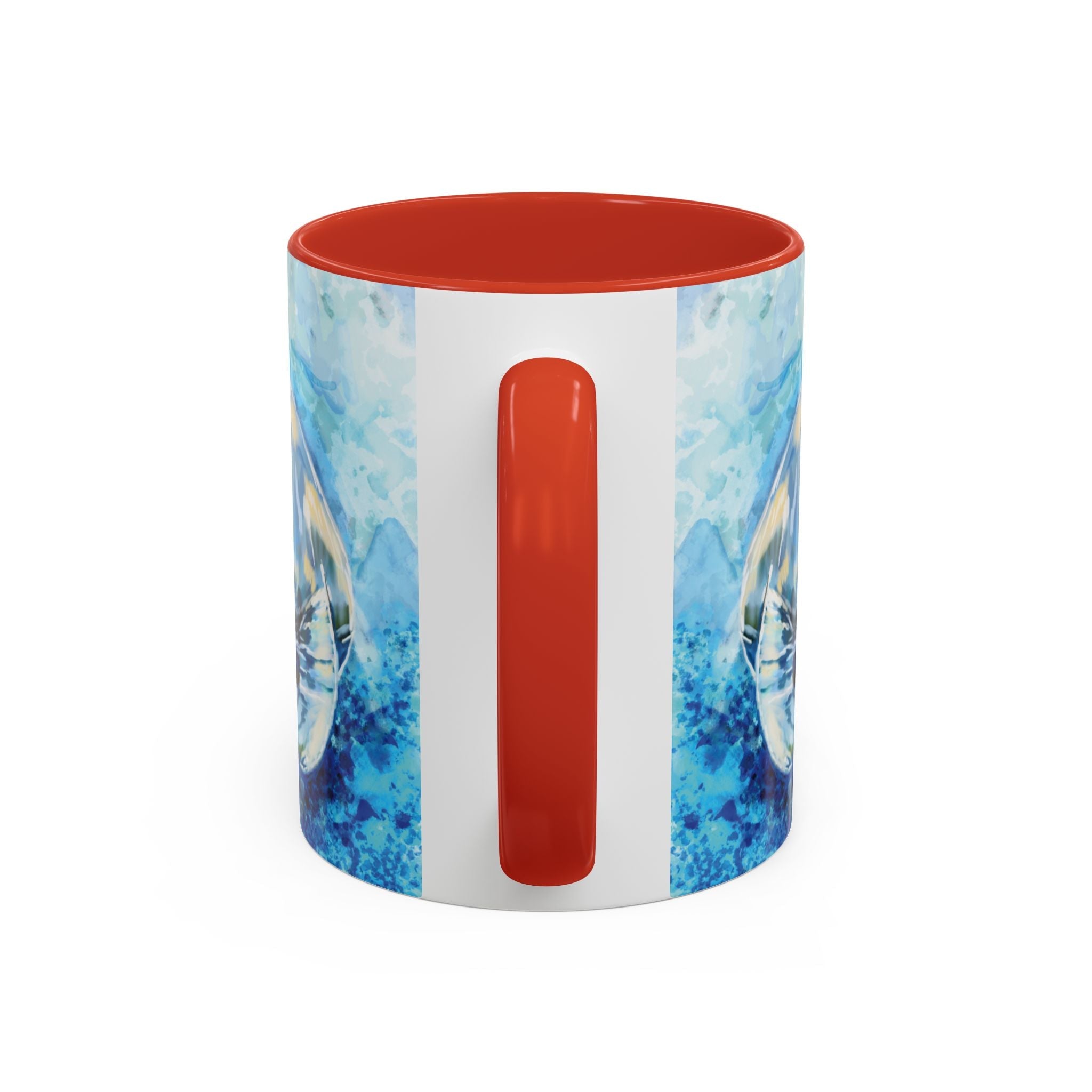 Whimsical Manatee Two Tone Ceramic Coffee Mugs - Blue Cava
