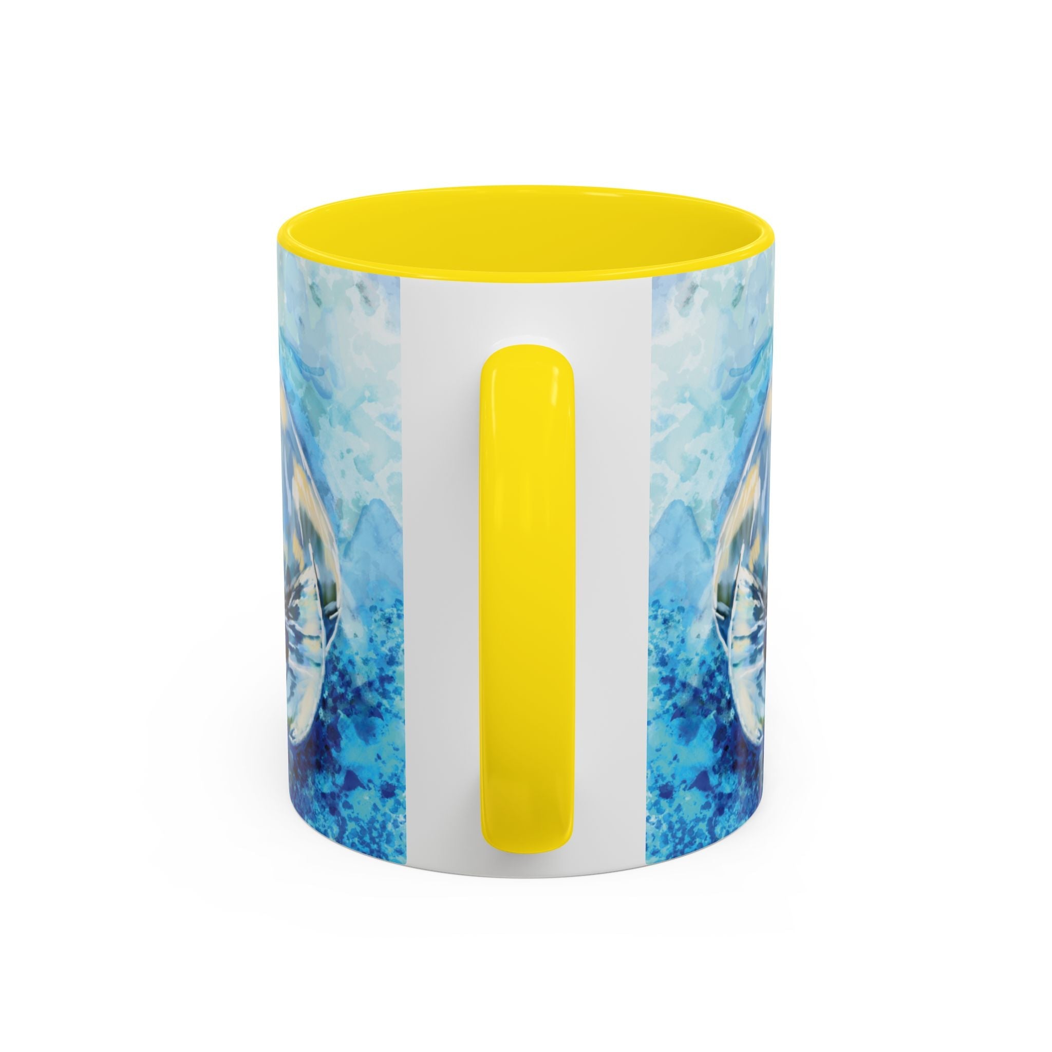 Whimsical Manatee Two Tone Ceramic Coffee Mugs - Blue Cava