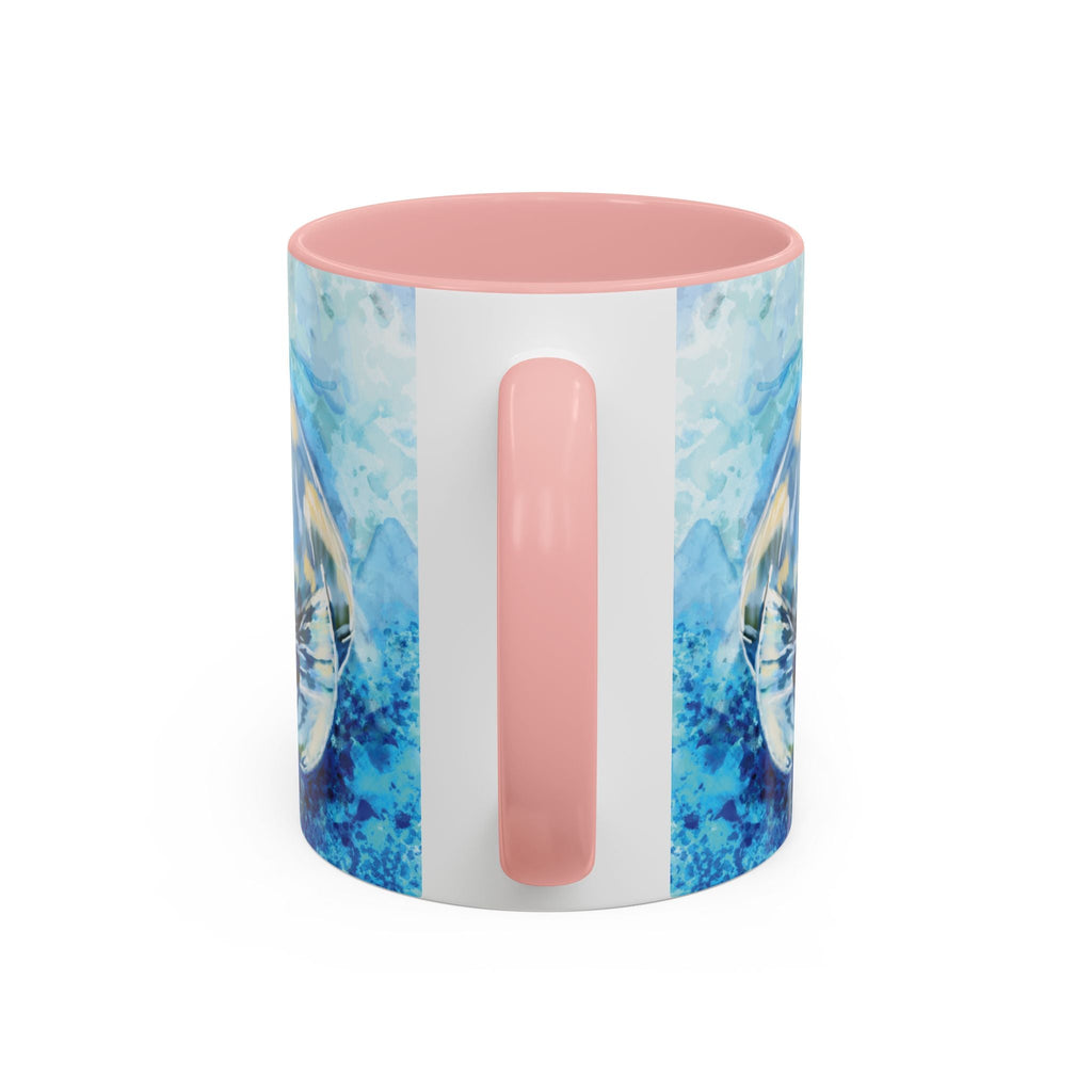 Whimsical Manatee Two Tone Ceramic Coffee Mugs - Blue Cava