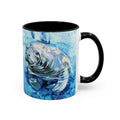 Whimsical Manatee Two Tone Ceramic Coffee Mugs - Blue Cava