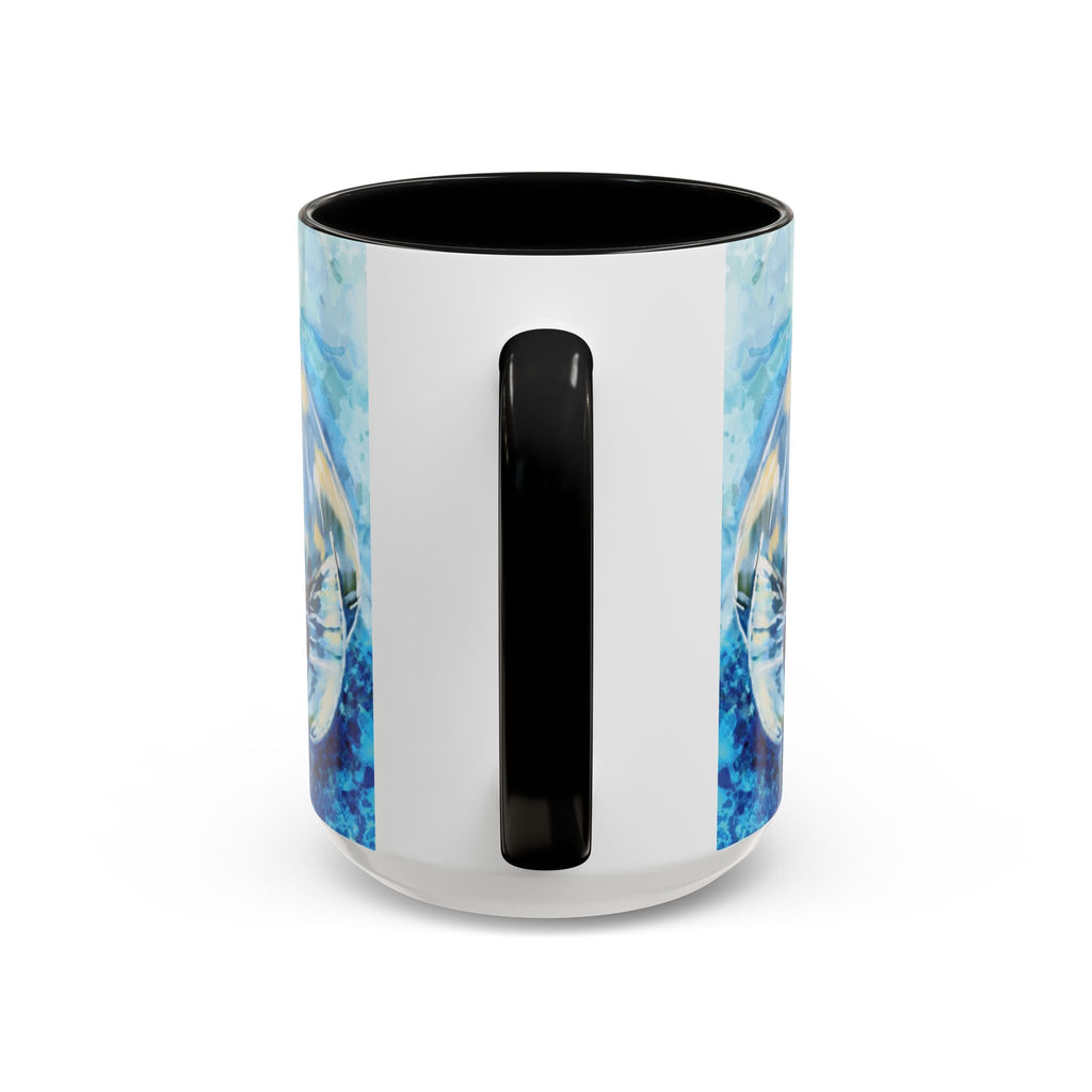 Whimsical Manatee Two Tone Ceramic Coffee Mugs - Blue Cava
