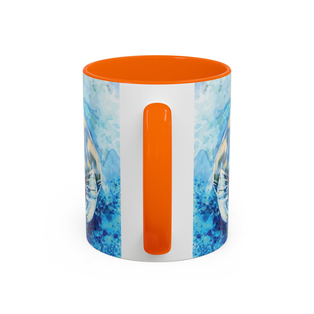 Whimsical Manatee Two Tone Ceramic Coffee Mugs - Blue Cava