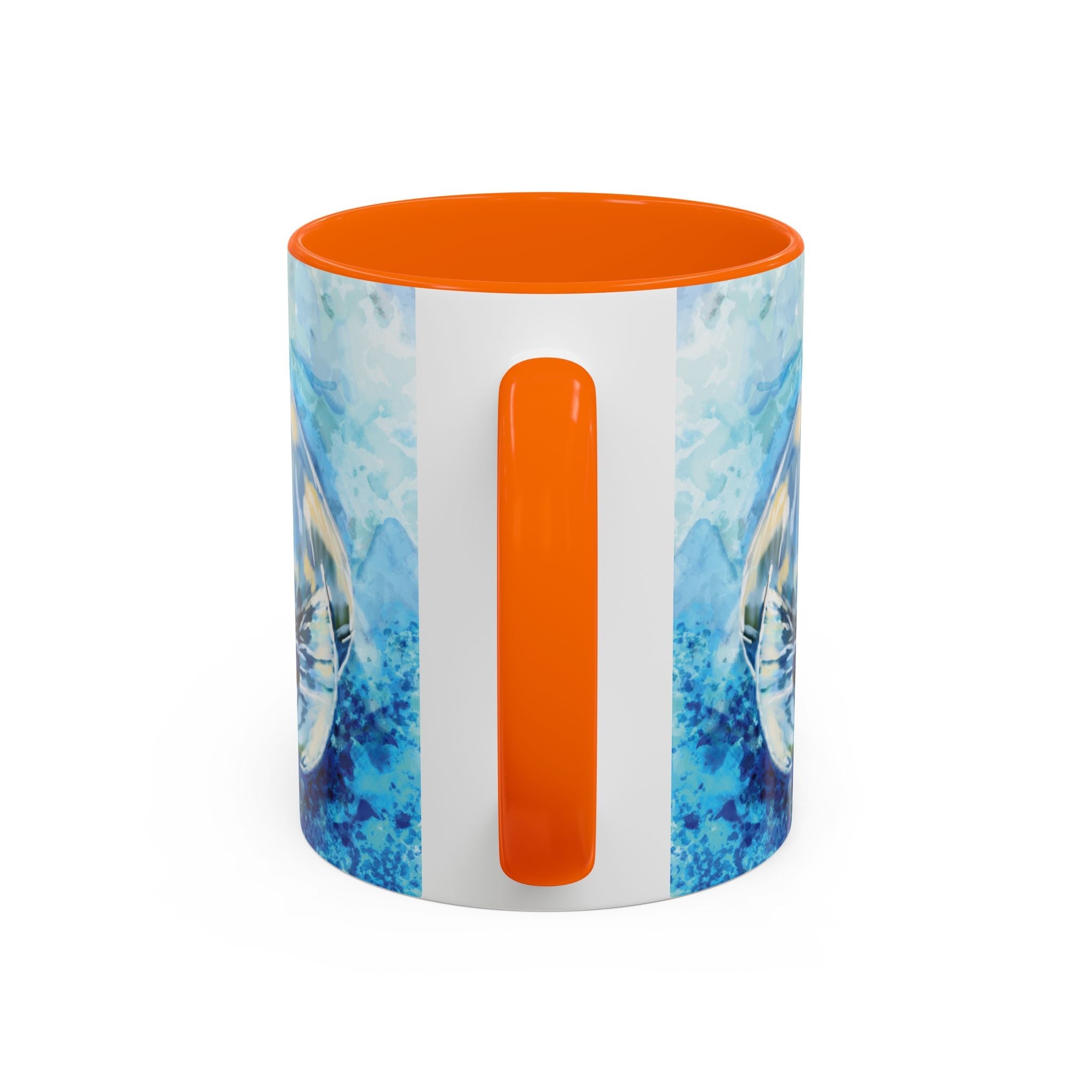 Whimsical Manatee Two Tone Ceramic Coffee Mugs - Blue Cava