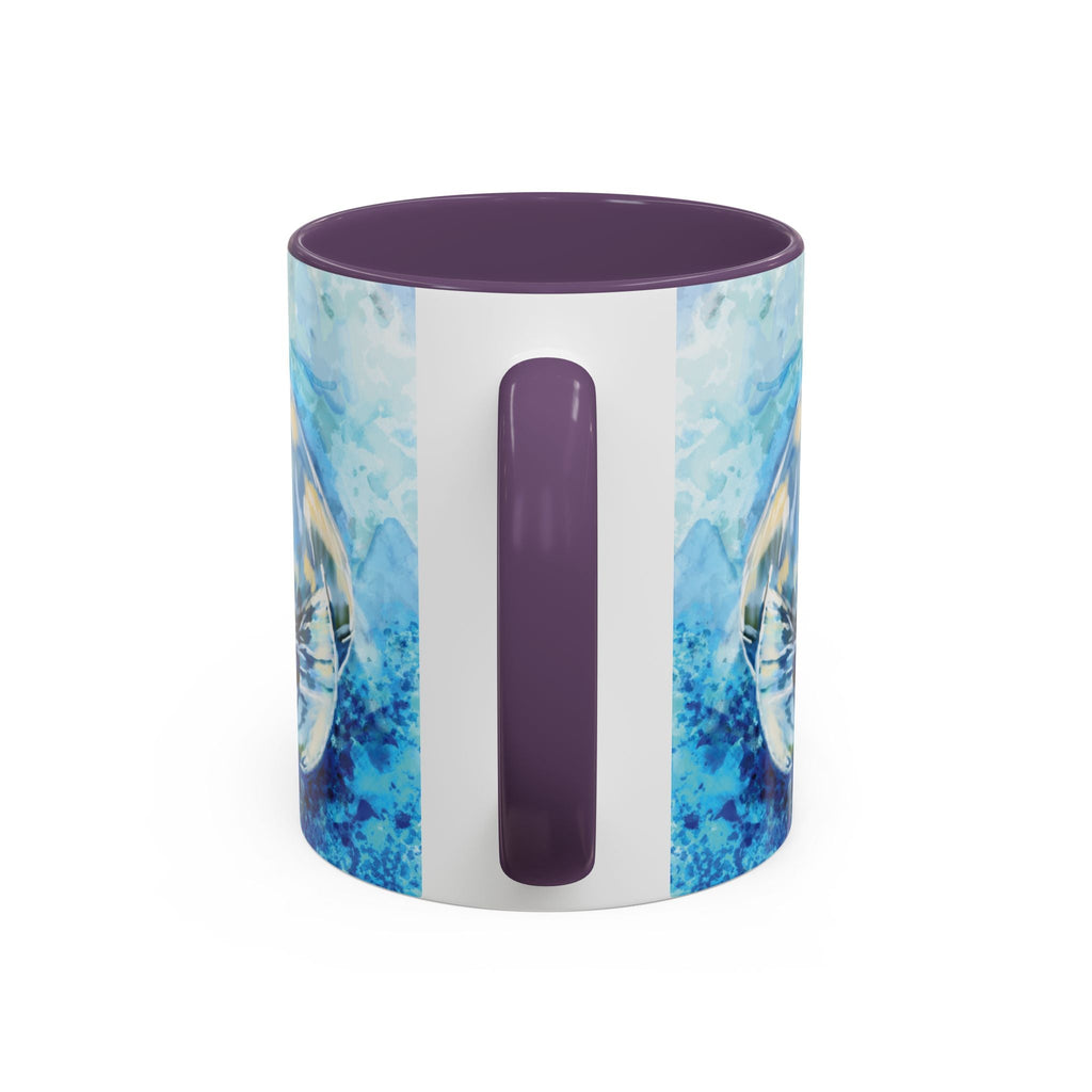 Whimsical Manatee Two Tone Ceramic Coffee Mugs - Blue Cava