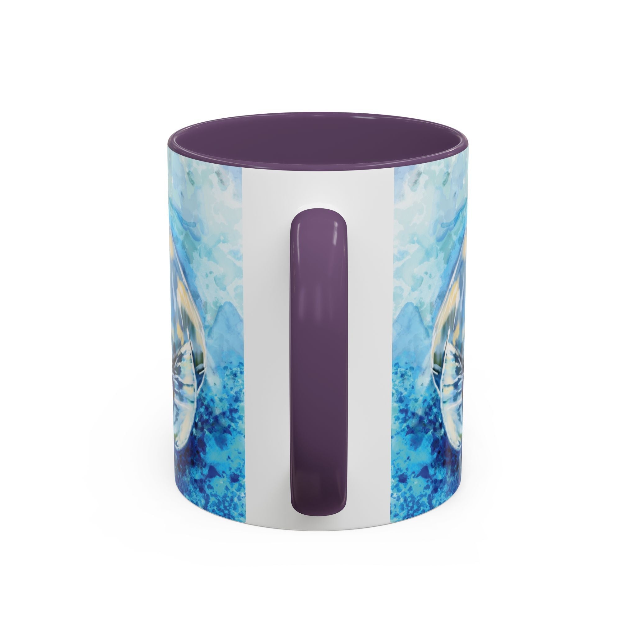 Whimsical Manatee Two Tone Ceramic Coffee Mugs - Blue Cava