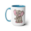 Wildlife Elephant Two - Tone Ceramic Coffee Mugs - Blue Cava