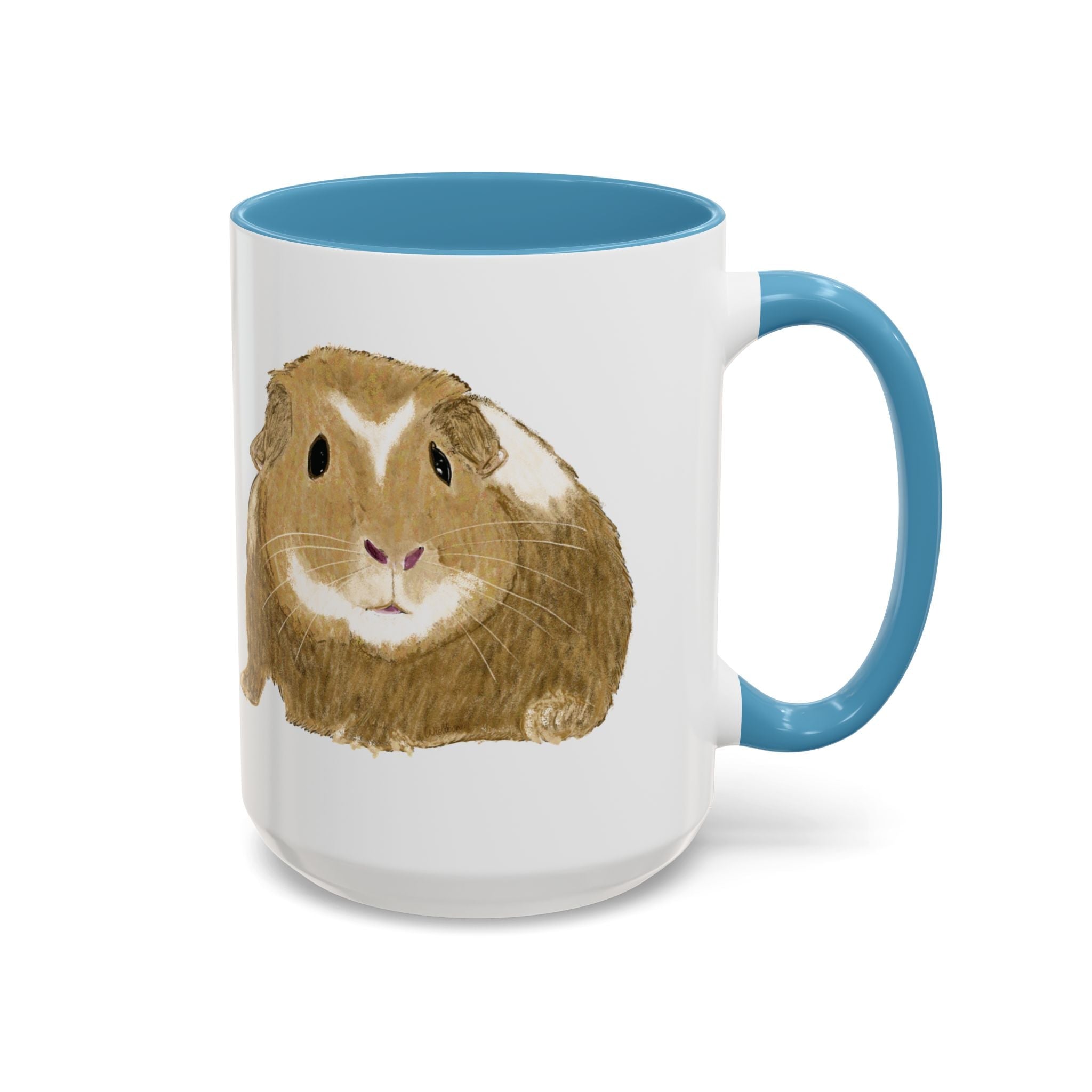 Wishbone Guinea Pig Two Tone Ceramic Coffee Mugs - Blue Cava